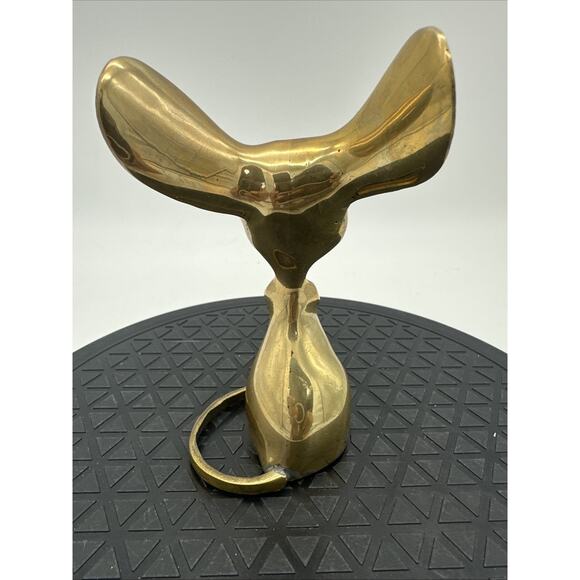 Vintage Solid Brass Mouse Figurine Made in Korea EUC - Picture 3 of 6